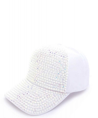 Bling Baseball Cap CAP-00539PP WHITE